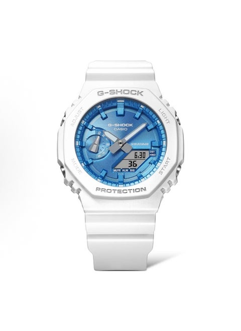 octagonal sports waterproof and shockproof watch GA-2100  bule white