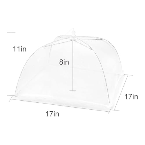 VASISTHA Food Cover For Outside 1Pcs Reusable Food Tent Fruit Cover Pop-Up Food Nets Outdoors Mesh Screen Collapsible 17 CM,White (Pack of 2) - Image 2