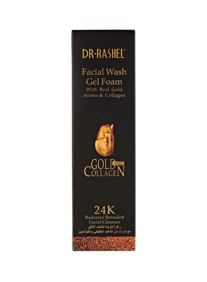 DR. RASHEL 24K Gold And Collagen Facial Wash Gel Foam Black/Gold 100ml - Image 2
