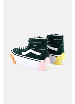VANS Kids Girl Sk8 Hi Tapered Lace Up Outdoor Shoes, Green  - Image 3