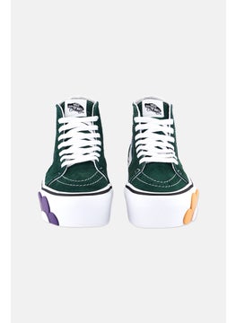 VANS Kids Girl Sk8 Hi Tapered Lace Up Outdoor Shoes, Green  - Image 2