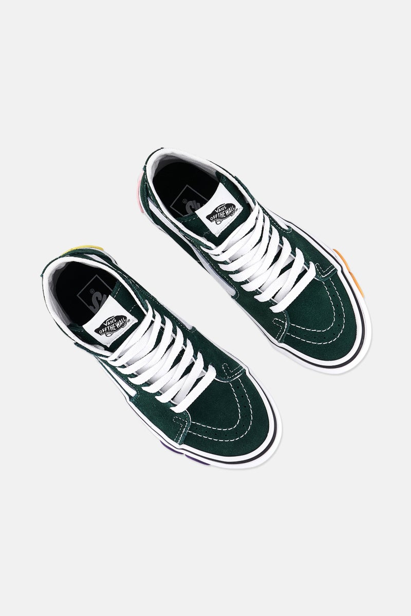 VANS أحذية خارجية للفتيات الصغيرات سكيت هاي مزودة بأربطة، خضراء - Image 4