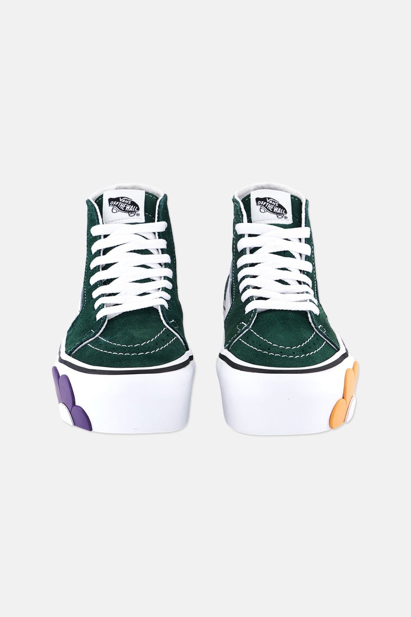 VANS أحذية خارجية للفتيات الصغيرات سكيت هاي مزودة بأربطة، خضراء - Image 2