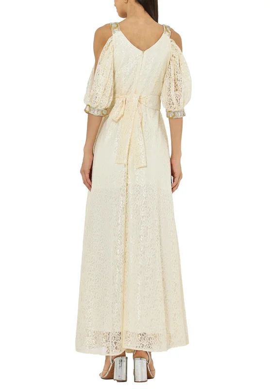 Amri Lace Cold-Shoulder Dress