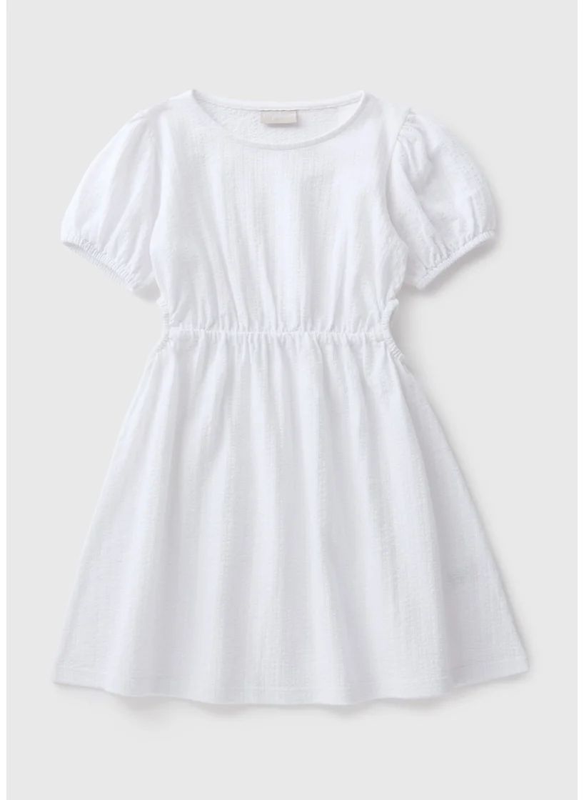 Matalan Girls White Crinkle Dress