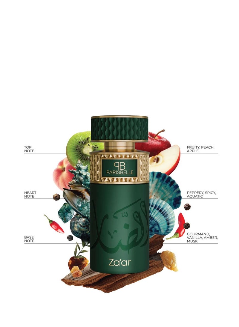 Parisbelle ZAAR Extrait de Parfum 100ml Unisex Luxury Long Lasting Fruity Aquatic Fragrance - Image 2