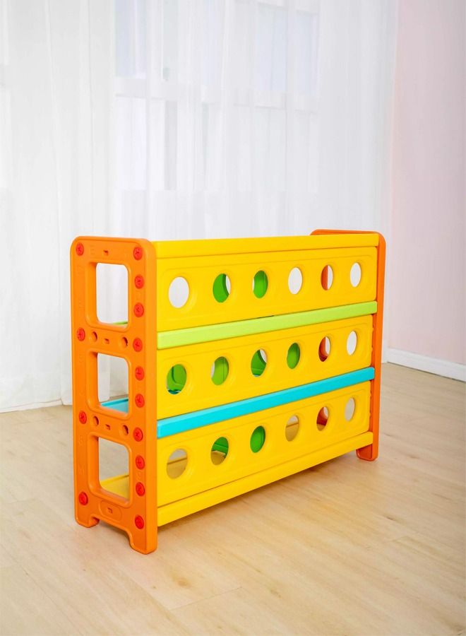 JSAITOYS Plastic Household Bedroom Colorful Pe Kids Book Shelf Storage Toy Cabinet - Image 2