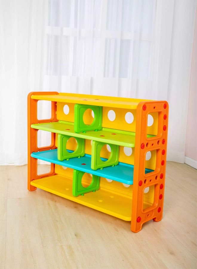 JSAITOYS Plastic Household Bedroom Colorful Pe Kids Book Shelf Storage Toy Cabinet - Image 1