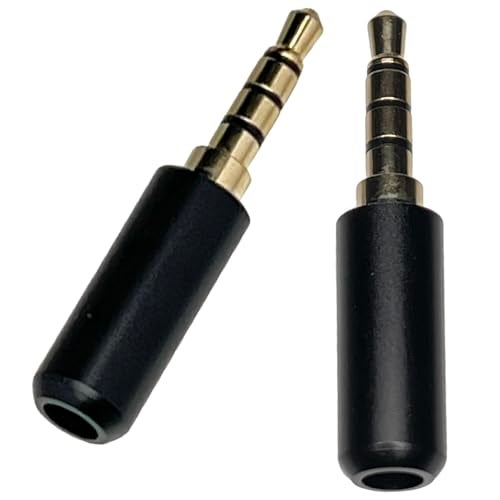 CESS TRRS 4 Pole Stereo Male Plug 3.5mm Solder Type, Gold-Plated, Black Metal Housing, Perfect Replacement for Headphones, Earphones, Microphones (2 Pack) - Image 3