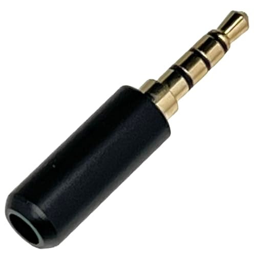 CESS TRRS 4 Pole Stereo Male Plug 3.5mm Solder Type, Gold-Plated, Black Metal Housing, Perfect Replacement for Headphones, Earphones, Microphones (2 Pack) - Image 5