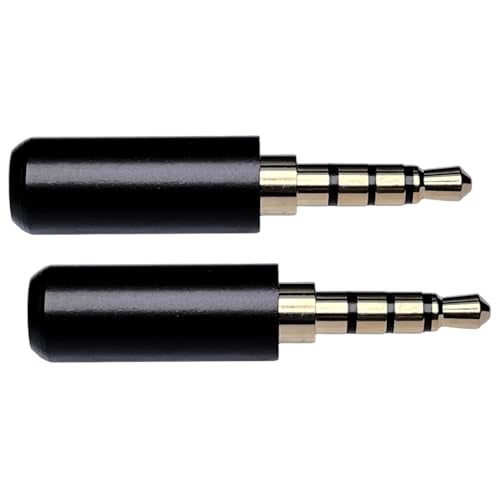 CESS TRRS 4 Pole Stereo Male Plug 3.5mm Solder Type, Gold-Plated, Black Metal Housing, Perfect Replacement for Headphones, Earphones, Microphones (2 Pack) - Image 4