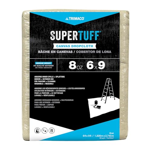 Trimaco 58909 SuperTuff 8 oz Premium Contractor Grade Heavyweight Canvas Drop Cloth, 6-feet x 9-feet - Image 2
