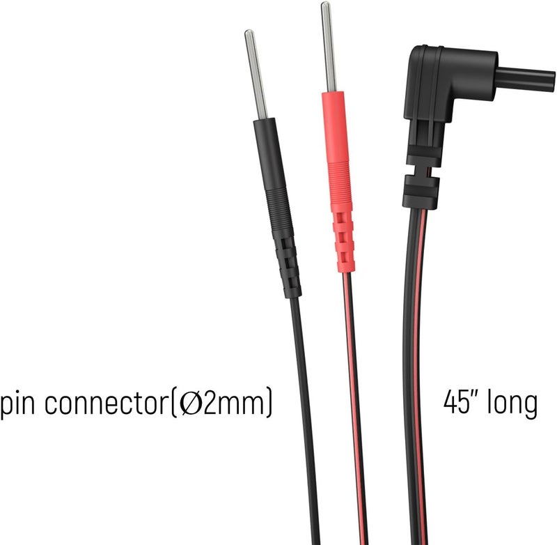 iStim 45" Lead Wires Replacement for TENS/EMS/IF Electrodes Units Pads /âˆ…2mm pin Cable connectors (4 Pieces) - Image 2