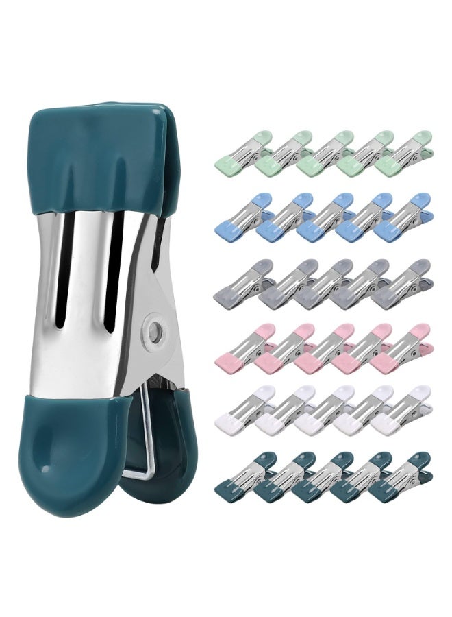 Clothes Pins for Hanging Clothes, 30 Pcs Colored Laundry Clips, Heavy Duty Clothing Pins, Multipurpose Metal Clips for Clothes, Towel, Photo Utility Clips Drying Pegs Clamp for Outdoor, 6 Colors - Image 1