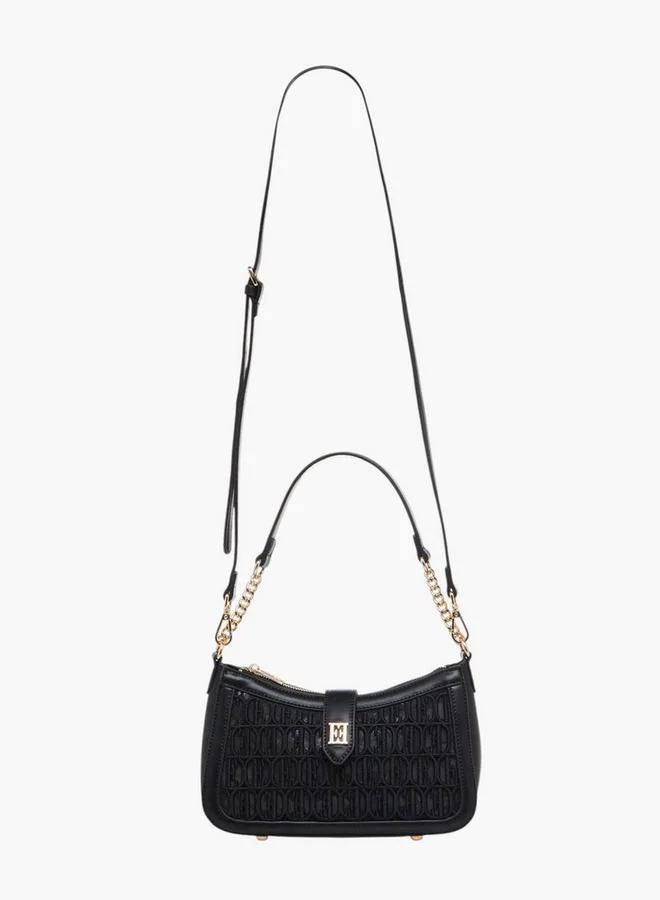 ايل Embroidered Shoulder Bag with Detachable Strap