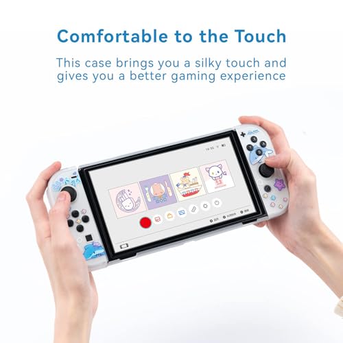 GeekShare Protective Case Slim Cover Case Compatible with Standard Switch Only - Shock-Absorption and Anti-Scratch Cover Skin for Switch - Shark Party - Image 5