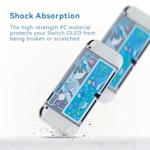 GeekShare Protective Case Slim Cover Case Compatible with Standard Switch Only - Shock-Absorption and Anti-Scratch Cover Skin for Switch - Shark Party - Image 3