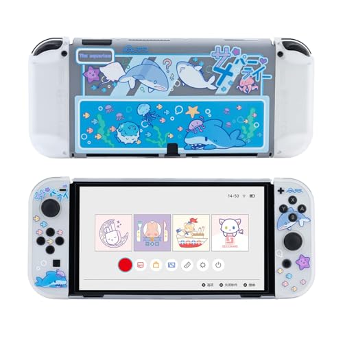 GeekShare Protective Case Slim Cover Case Compatible with Standard Switch Only - Shock-Absorption and Anti-Scratch Cover Skin for Switch - Shark Party - Image 1