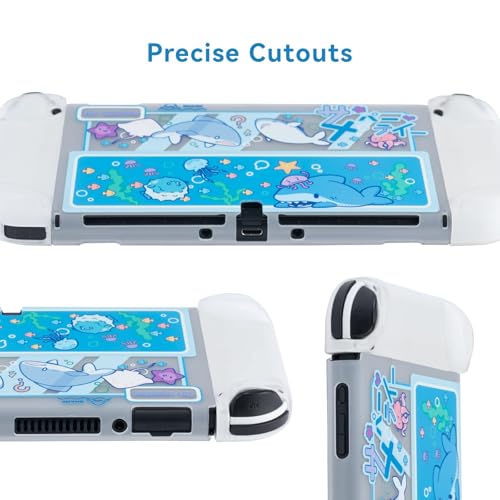 GeekShare Protective Case Slim Cover Case Compatible with Standard Switch Only - Shock-Absorption and Anti-Scratch Cover Skin for Switch - Shark Party - Image 4