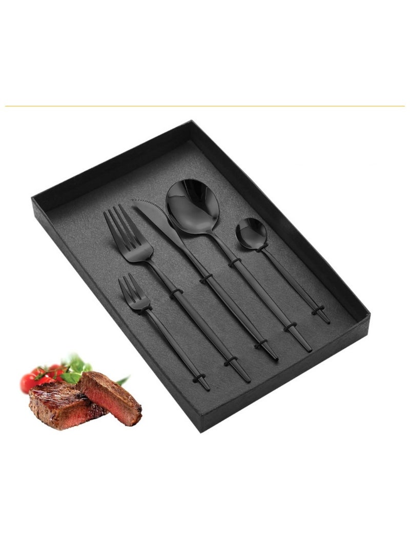 KUYING Stainless Steel Tableware Set Of 5 Pieces Western Knife Fork Spoon Set 