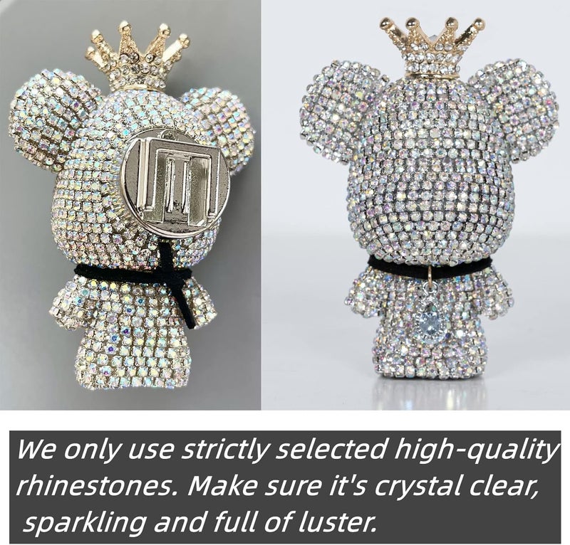 RISDORAY Bling Cute Crystal Bear Car Air Freshener with Vent Clip - Image 5