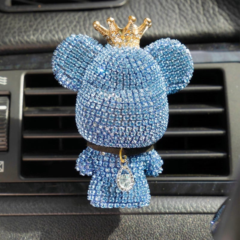 RISDORAY Bling Cute Crystal Bear Car Air Freshener with Vent Clip - Image 1
