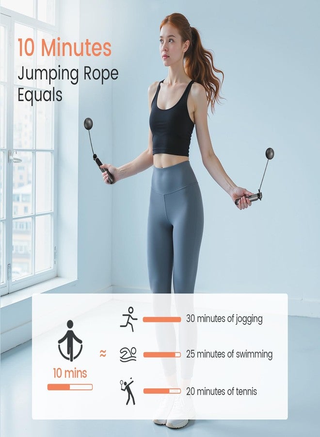 ATHSPO Cordless Jump Rope with Counter, Weighted Ropeless Skipping Rope for Fitness, Adjustable 2-in-1 Jump Rope for Women Men, Digital Calorie Counter, Tangle-Free Home Gym Workout Equipment - Image 4