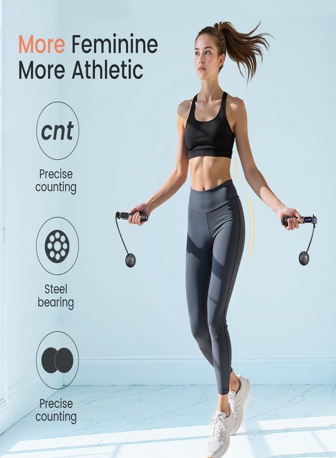 ATHSPO Cordless Jump Rope with Counter, Weighted Ropeless Skipping Rope for Fitness, Adjustable 2-in-1 Jump Rope for Women Men, Digital Calorie Counter, Tangle-Free Home Gym Workout Equipment - Image 2