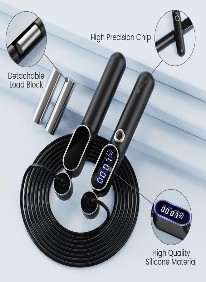 ATHSPO Cordless Jump Rope with Counter, Weighted Ropeless Skipping Rope for Fitness, Adjustable 2-in-1 Jump Rope for Women Men, Digital Calorie Counter, Tangle-Free Home Gym Workout Equipment - Image 3