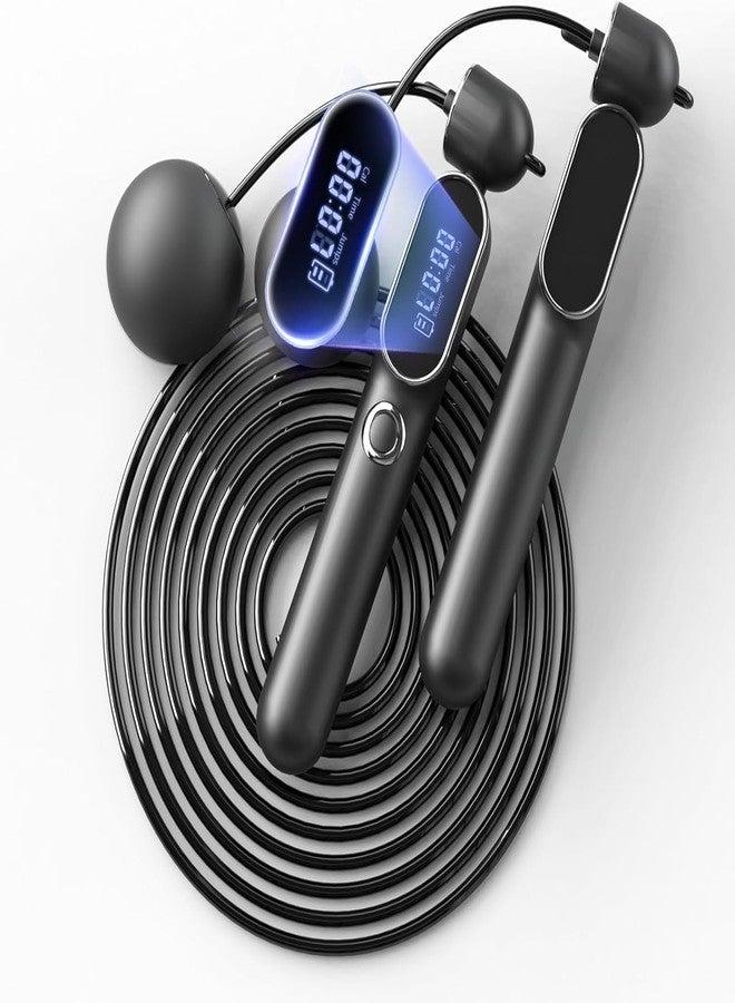 ATHSPO Cordless Jump Rope with Counter, Weighted Ropeless Skipping Rope for Fitness, Adjustable 2-in-1 Jump Rope for Women Men, Digital Calorie Counter, Tangle-Free Home Gym Workout Equipment - Image 1