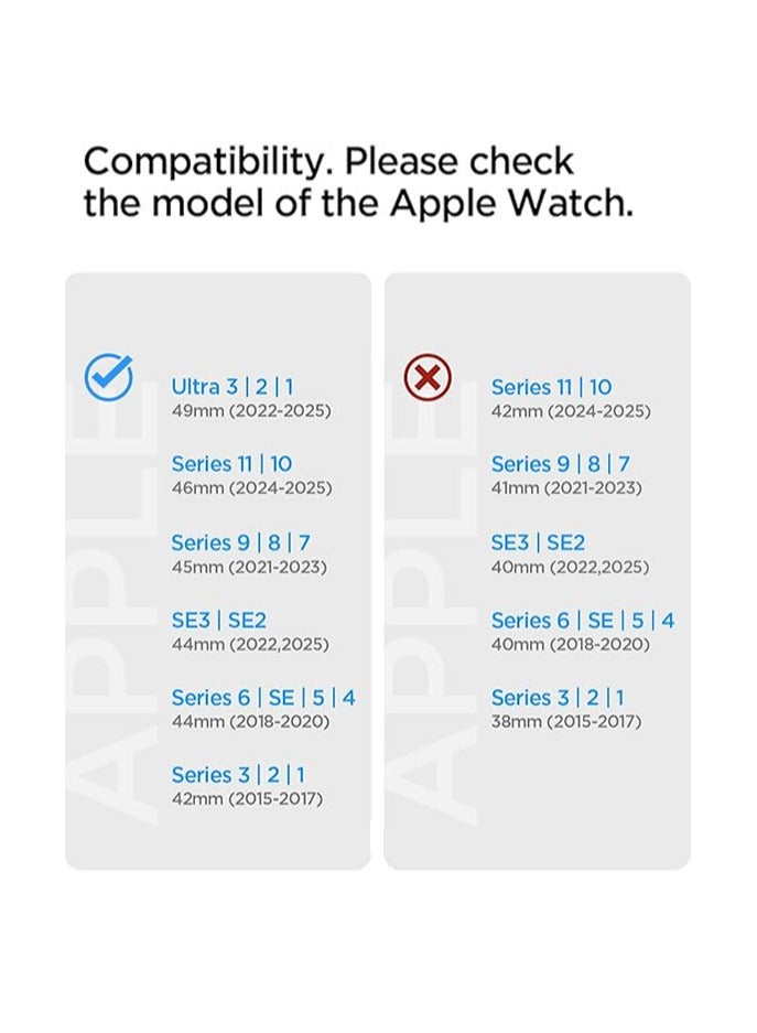 Spigen DuraPro Armor band for Apple Watch Band for Apple Watch Ultra 3/2/1 (49mm), Series 11/10 (46mm),Series 9/8/7 (45mm), Series SE2/6/SE/5/4 (44mm) and Series 3/2/1 (42mm) Durable Metal Connector Band - Black Edition - Image 2