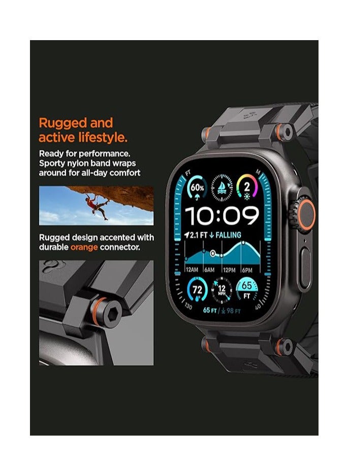 Spigen DuraPro Armor band for Apple Watch Band for Apple Watch Ultra 3/2/1 (49mm), Series 11/10 (46mm),Series 9/8/7 (45mm), Series SE2/6/SE/5/4 (44mm) and Series 3/2/1 (42mm) Durable Metal Connector Band - Black Edition - Image 4
