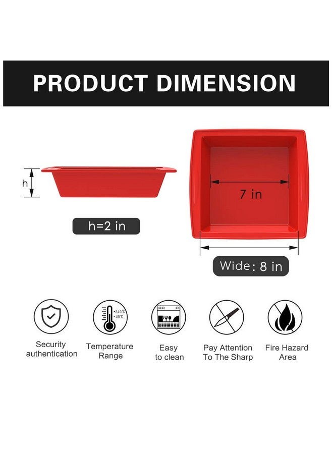 SILIVO 8 inch Square Cake Pans(2 Pack), 8x8 Baking Pan, Nonstick Silicone Cake Molds for Brownie, Cornbread and Cake - Image 4