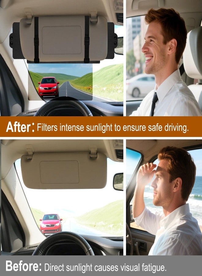 Autiora Sun Visor Extender for Car, Visor Extender Sun Blocker, Sun Visor Extension with Anti-Glare Lens Blocks UV & Sunlight, Adjustable Car Sun Visor for Safe Driving (2 Pack) - Image 2