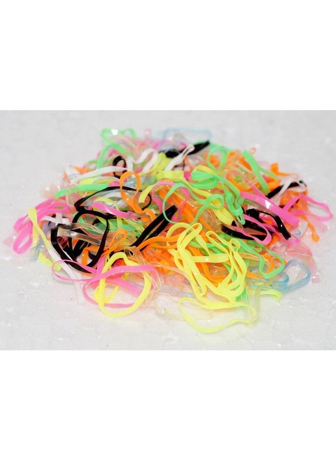 FOK Set Of 20 Pcs Black Color Cotton Rubberbands & 400 Pcs Mix Color Tpu Elastic Rubberbands  - Image 4