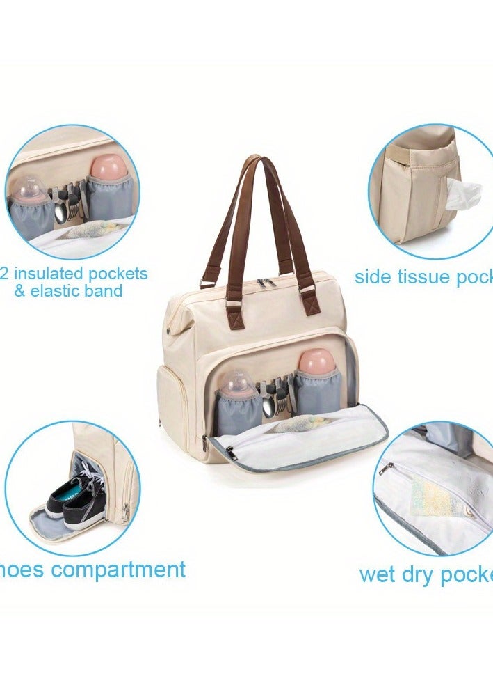 New Large Capacity Multi functional Three purpose Diagonal Cross Insulated Shoulder Bag for Maternity and Baby Postpartum Bag for Mommy Backpack - Image 4