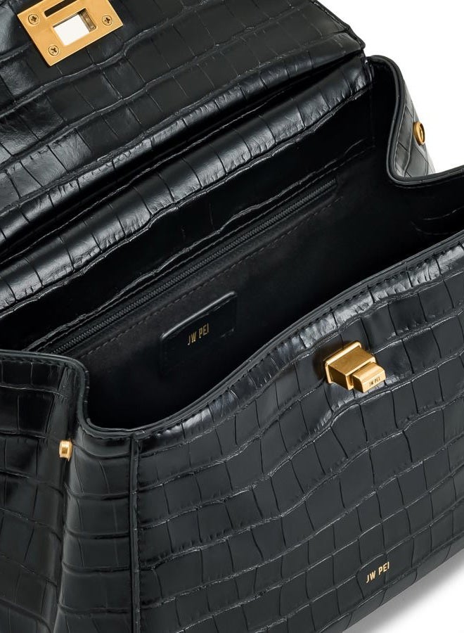 JW PEI Women's Lucia Classic Top Handbag - Black Croc - Image 5