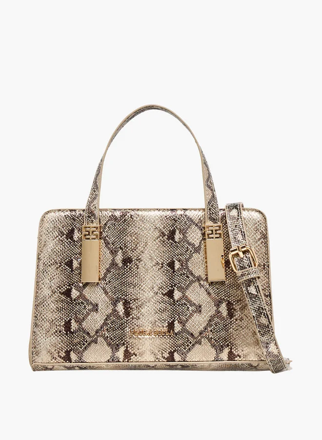 Flora Bella By Shoexpress Solid Tote Bag with Double Handle and Zip Closure