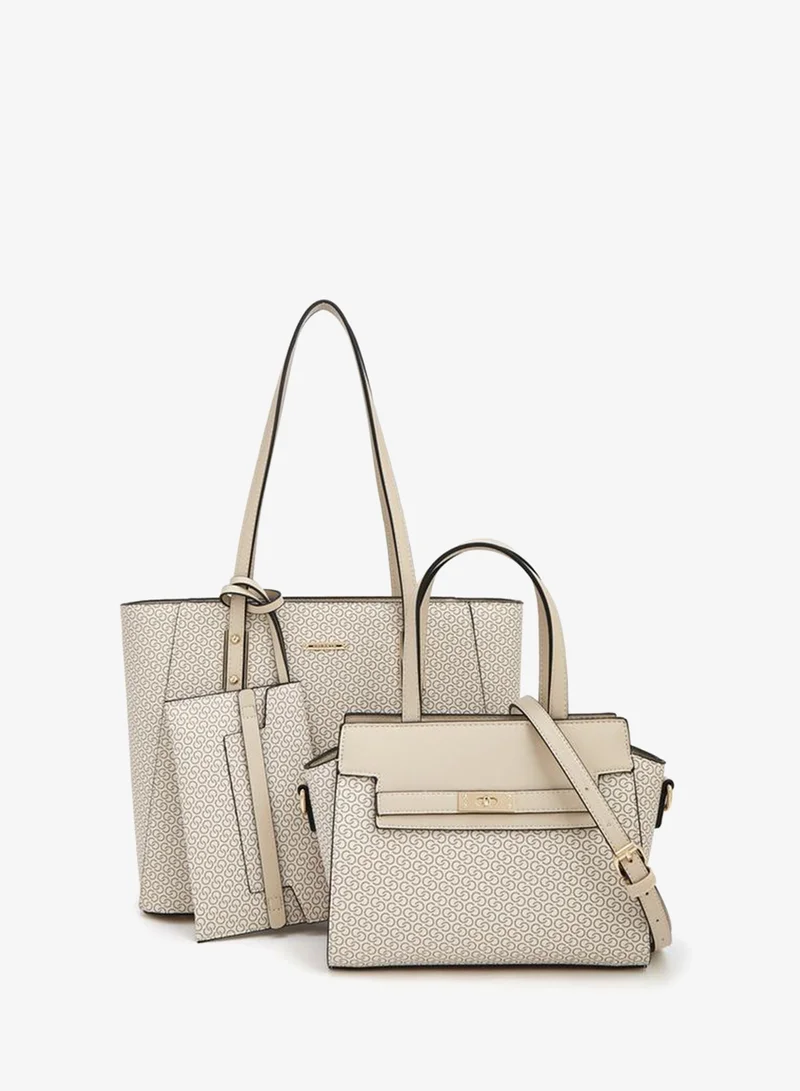 سيليست Monogram Print Tote Bag With Shoulder Bag And Pouch
