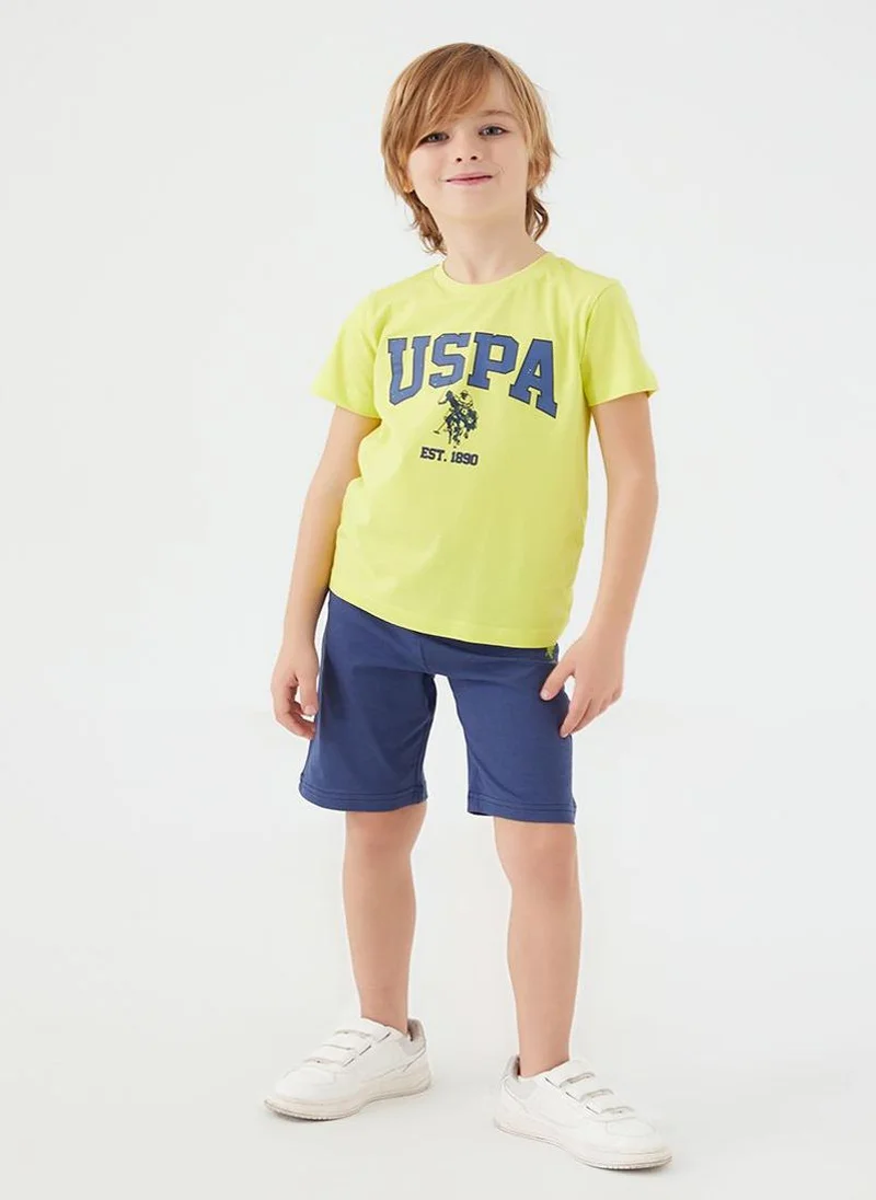 U.S. Polo Assn. U.S. Polo Assn. Boys Yellow/Navy Bermuda Set