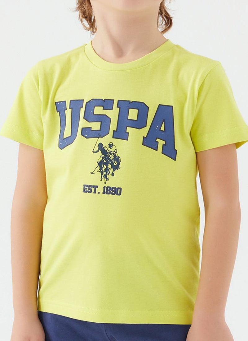 U.S. Polo Assn. U.S. Polo Assn. Boys Yellow/Navy Bermuda Set - Image 4