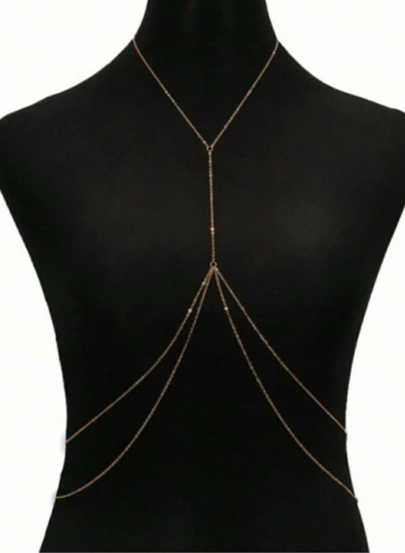 RA accessories Women's Unique  Body Chain Golden -Belly Chain  - Image 1