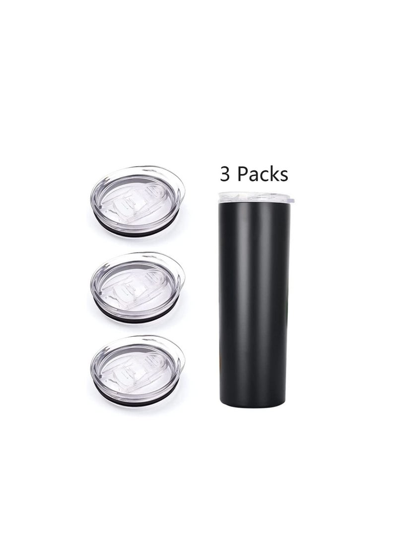 Y&D 20oz Skinny Tumbler Replacement Lids 3 Pack 2 75in Cup Mouth Compatible with and More Cups Spill Proof Splash Resistant Silicone Sliding Covers  - Image 2