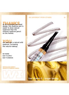 Y&D EXCEFORE Eyebrow Pencil, Micro blade pen for eyebrows, Water-Resistant, Creates Natural Looking Brows Effortlessly, Smudge-Proof Fine-Stroke Microblading Pencil (Black)  - Image 5