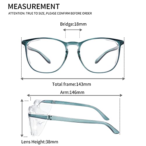 Alsenor Safety Glasses Anti Fog Goggles Protective Eyewear Blue Light Blocking Anti Dust UV Protection Glasses For Men Women (2 Pack (New Blue + Black)) - Image 4