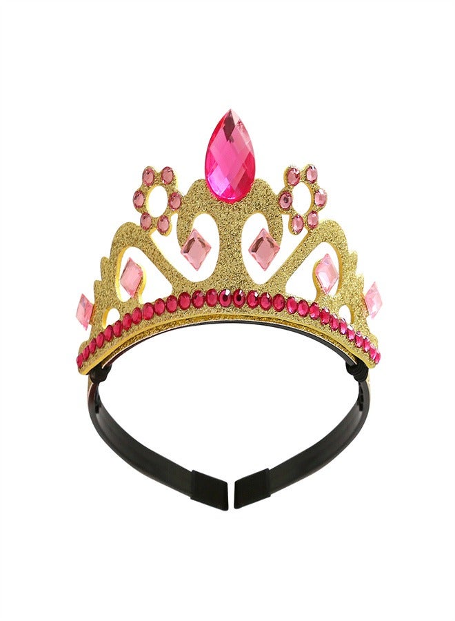 Loquat New Birthday Gift Children's Crown Hairband Rose red - Image 2