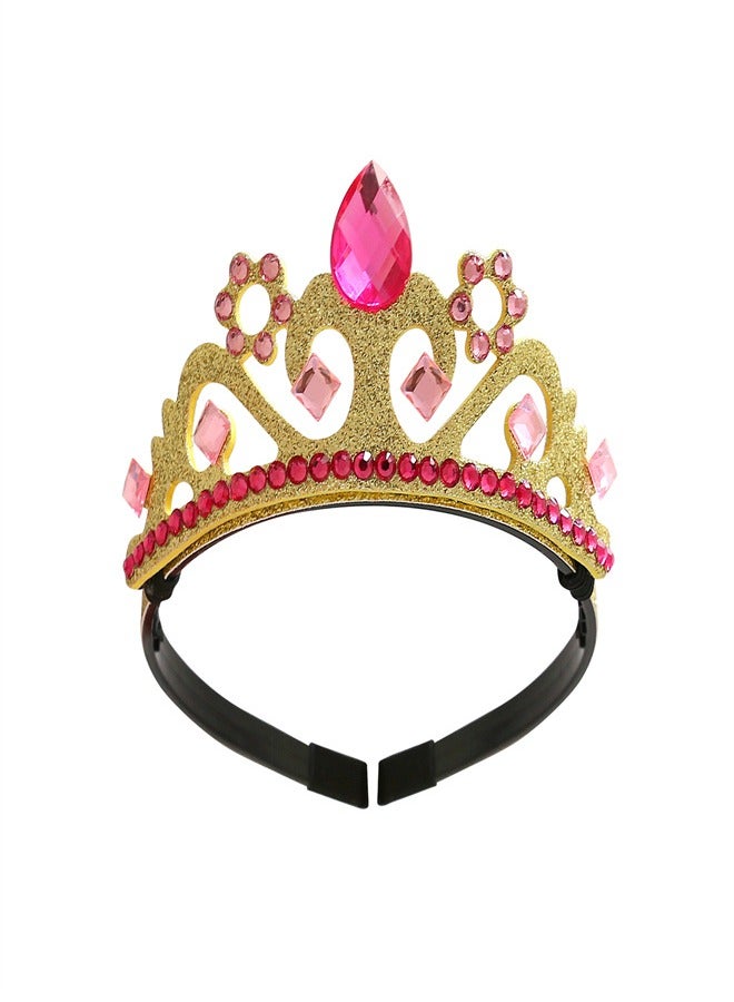 Loquat New Birthday Gift Children's Crown Hairband Rose red - Image 3