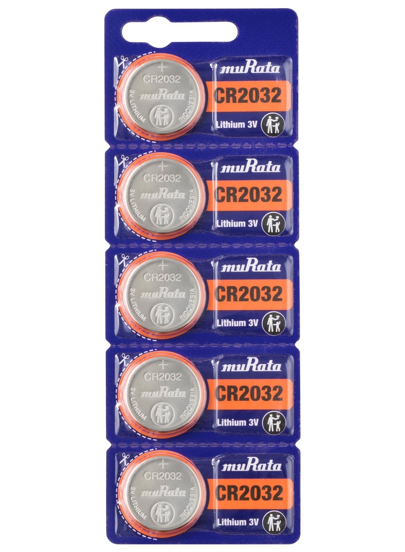 muRATA 5-Pieces Murata CR2032 Lithium 3V (muRata) Indonesia Batteries - Image 1