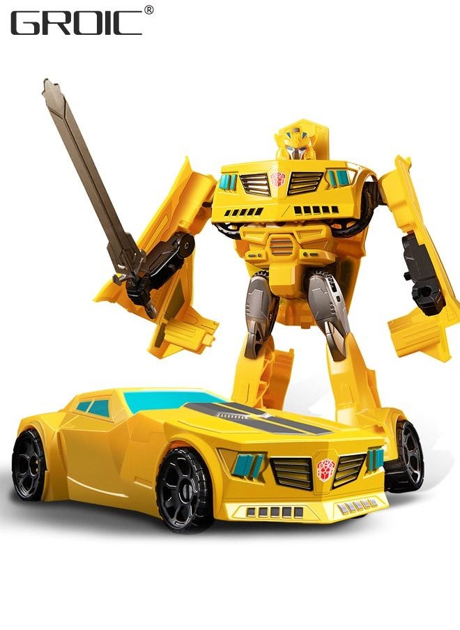 GROIC Deformation Robot Toy, Deformed Car Robot Toys, Action Figure Deformation Car Model, Portable Deformation Robot Toys Gift for Kids-Bumblebee  - Image 1