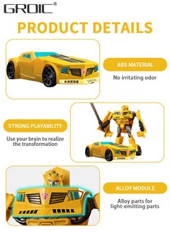 GROIC Deformation Robot Toy, Deformed Car Robot Toys, Action Figure Deformation Car Model, Portable Deformation Robot Toys Gift for Kids-Bumblebee  - Image 5